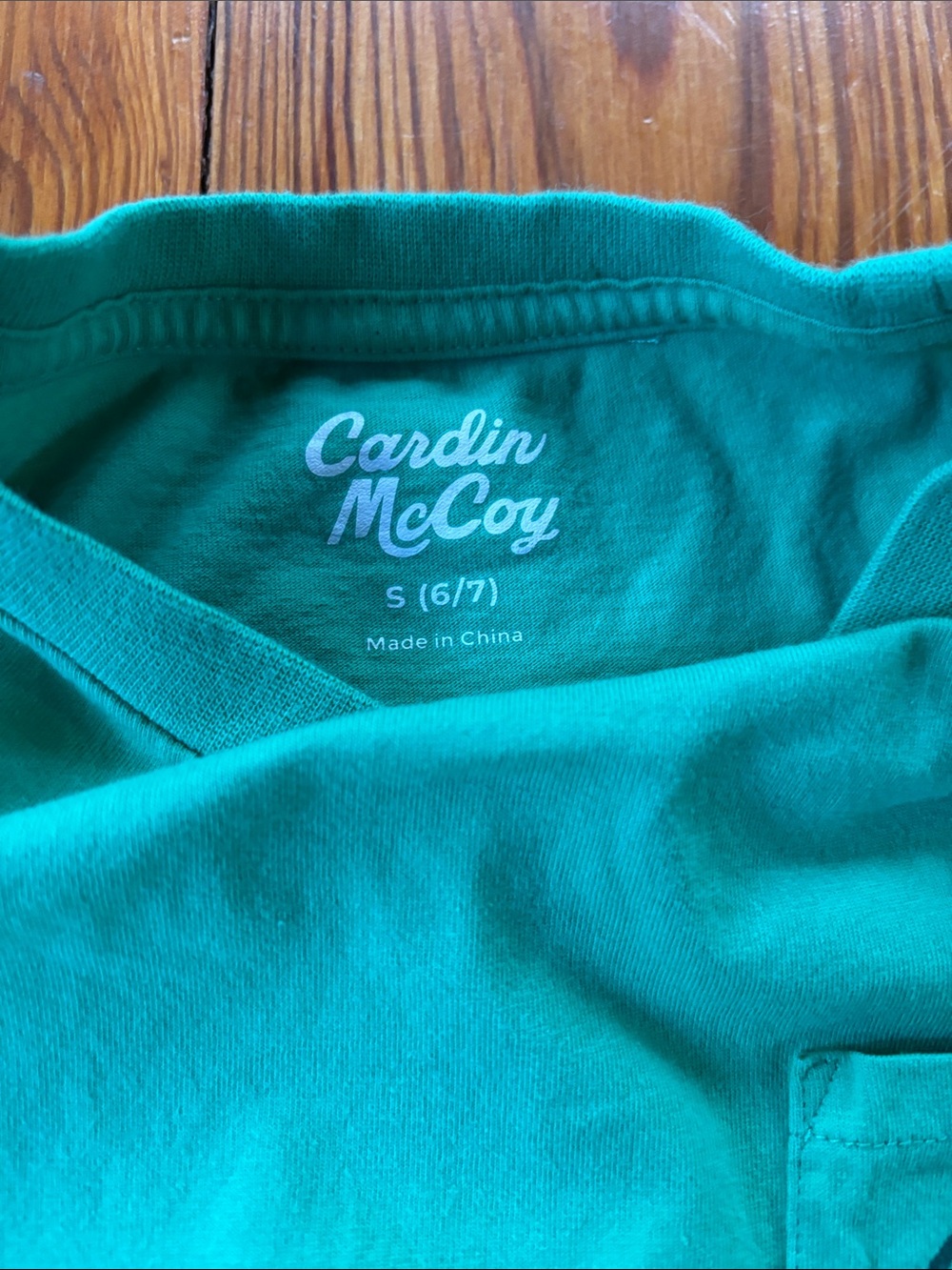 Cardin McCoy Children's Long-Sleeve Pocket Tee in Gray and Green-Casual Size 6/7 - Picture 4 of 10